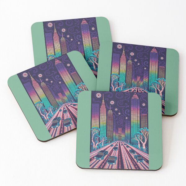 Item preview, Rhythmic City Lights – Vibrant Night Dot Art designed and sold by Syrupulse.