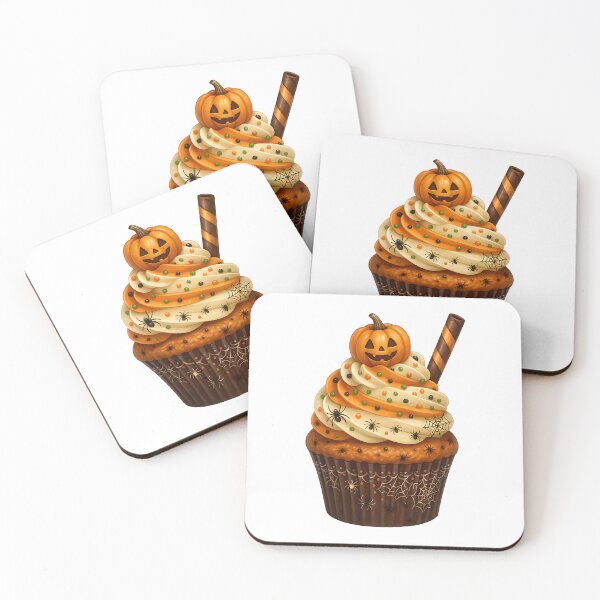 Item preview, Halloween Cupcake with Pumpkin and Spiders – Spooky Cute Dessert Aesthetic designed and sold by Sixtinebzh.