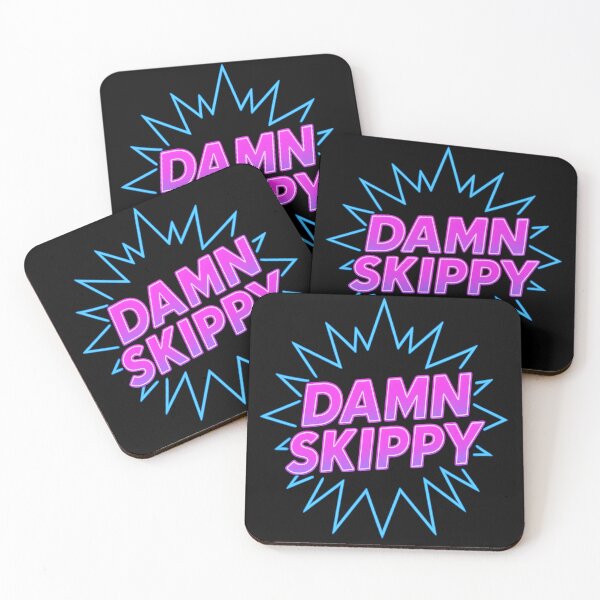 Item preview, Damn Skippy Neon Retro Vaporwave Quote Funny 80s Aesthetic designed and sold by POD DYNASTY.