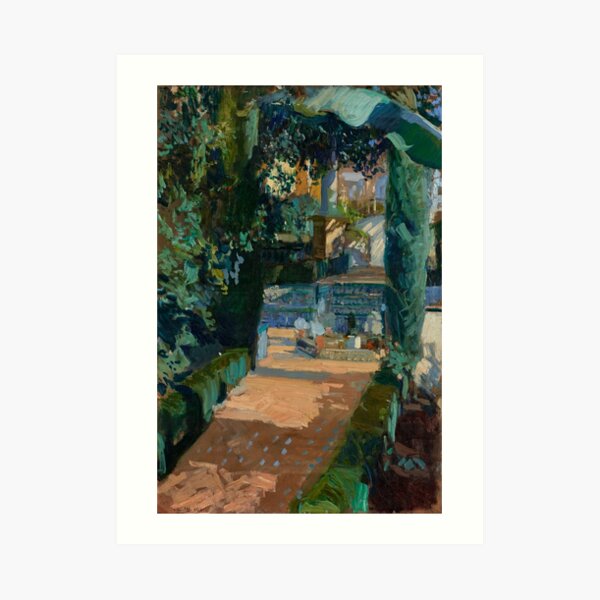 Joaquin Sorolla y Bastida Corner of the Garden, Alcazar, Sevilla Art Print