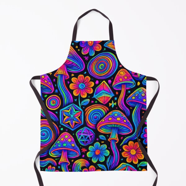 Item preview, Neon Psychedelic Mushroom Garden – Seamless All-Over Print Dress Pattern designed and sold by getpressedshirt.