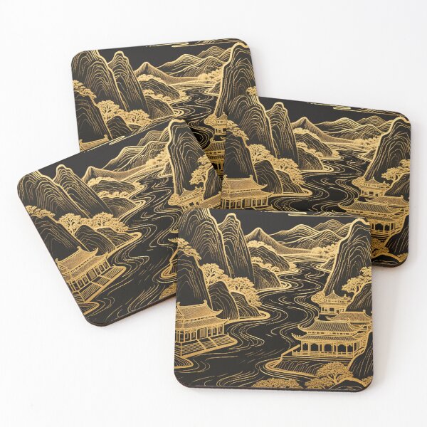 Item preview, Golden River Through Ancient Peaks designed and sold by zzz888.