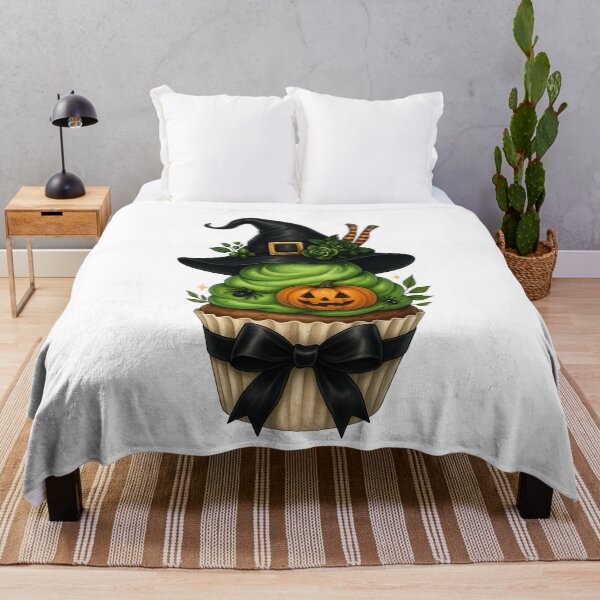 Item preview, Witch Halloween Cupcake with Pumpkin – Spooky Cute Dessert Aesthetic designed and sold by Sixtinebzh.