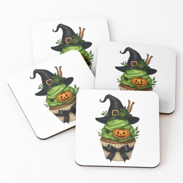 Item preview, Witch Halloween Cupcake with Pumpkin – Spooky Cute Dessert Aesthetic designed and sold by Sixtinebzh.