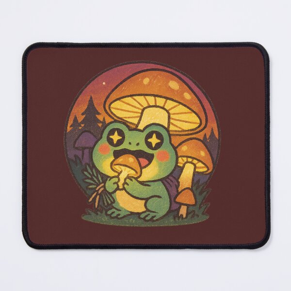 Item preview, Happy Frog with Magical Mushrooms designed and sold by MythicPixel.