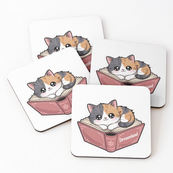 Item preview, Dreamland Cat and Book | Sticker designed and sold by NicolasGlowArt.