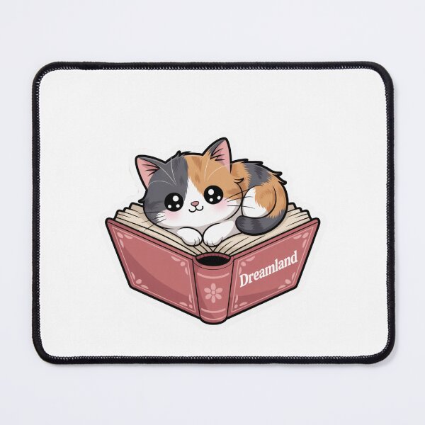 Item preview, Dreamland Cat and Book | Sticker designed and sold by NicolasGlowArt.