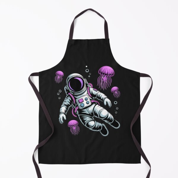 Item preview, Swimming Astronaut with Jellyfish – Summer Neon Underwater Space Design designed and sold by ColorSplash123.