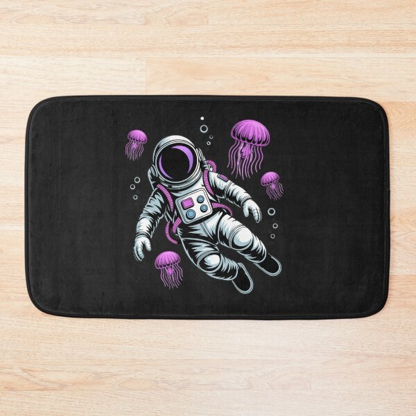 Item preview, Swimming Astronaut with Jellyfish – Summer Neon Underwater Space Design designed and sold by ColorSplash123.