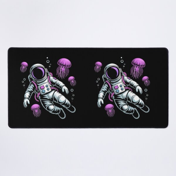 Item preview, Swimming Astronaut with Jellyfish – Summer Neon Underwater Space Design designed and sold by ColorSplash123.