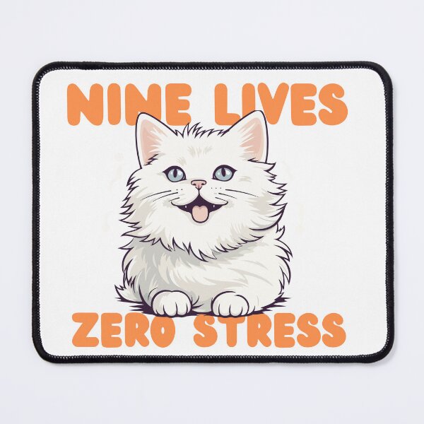 Item preview, Nine Lives Zero Stress – Cute Happy Cat Doodle T-Shirt, Funny Chill Cat Graphic Tee, Relaxed Swag Cat Design, yasirhamiddesigns designed and sold by YasirHamidDesigns .