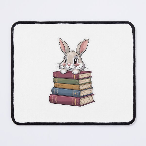 Item preview, Cute Rabbit and Books | Sticker designed and sold by NicolasGlowArt.