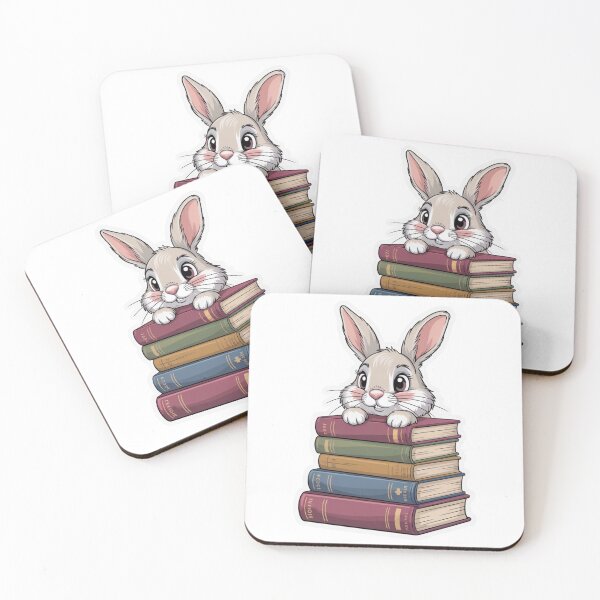 Item preview, Cute Rabbit and Books | Sticker designed and sold by NicolasGlowArt.