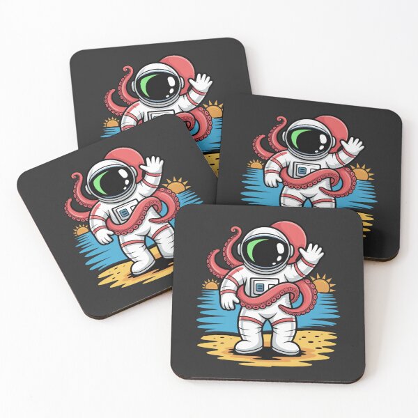 Item preview, Astronaut with Octopus – Summer Neon Beach Space Design designed and sold by ColorSplash123.