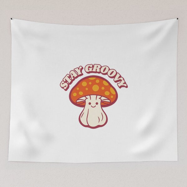 Item preview, Charming Retro Stay Groovy Mushroom Design designed and sold by RuweisVibes.