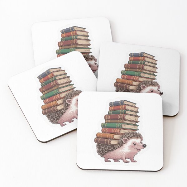 Item preview, Hedgehog and Books | Sticker designed and sold by NicolasGlowArt.