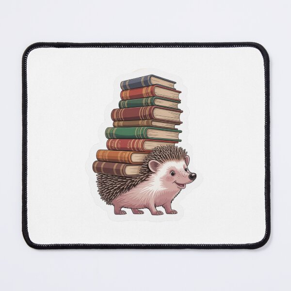 Item preview, Hedgehog and Books | Sticker designed and sold by NicolasGlowArt.