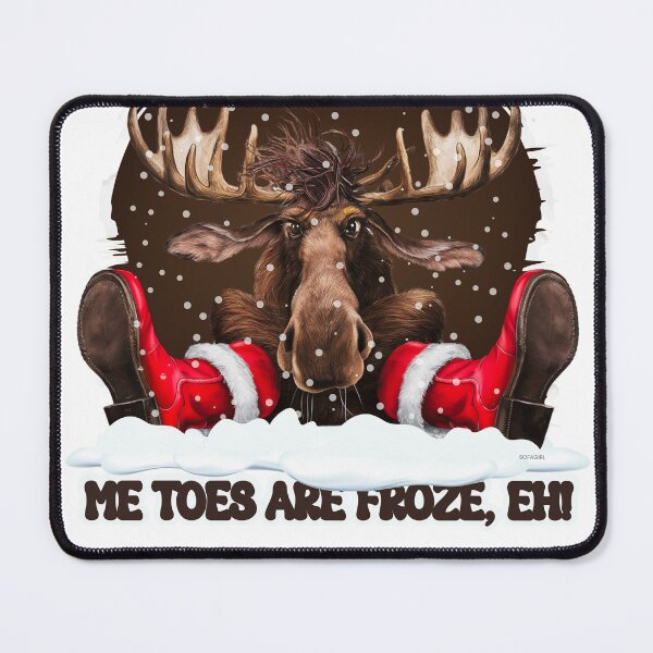 Item preview, Canada East Coast Holiday Moose in Santa Boots – Funny Christmas Illustration designed and sold by SOFAGIRL COLLECTIONS.