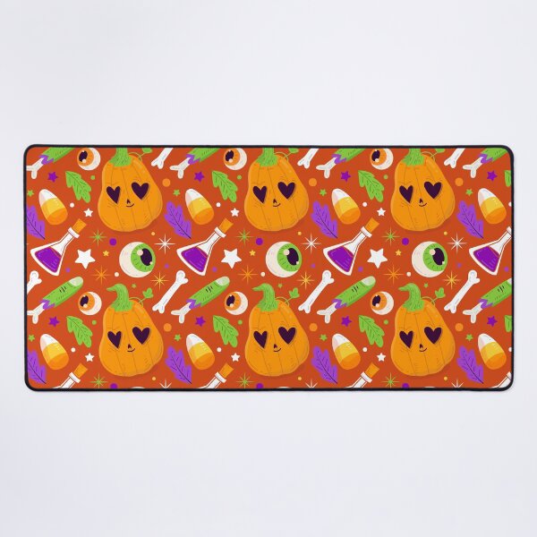 Item preview, Halloween Pattern with Heart-Eyed Pumpkins & Zombie Hands designed and sold by NicolaZhukov.