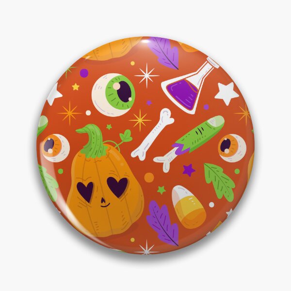 Item preview, Halloween Pattern with Heart-Eyed Pumpkins & Zombie Hands designed and sold by NicolaZhukov.