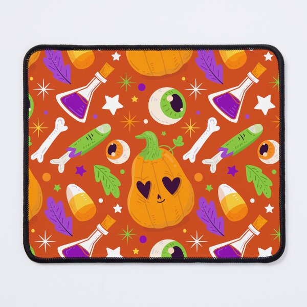Item preview, Halloween Pattern with Heart-Eyed Pumpkins & Zombie Hands designed and sold by NicolaZhukov.