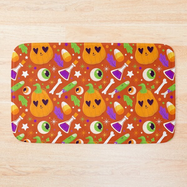 Item preview, Halloween Pattern with Heart-Eyed Pumpkins & Zombie Hands designed and sold by NicolaZhukov.