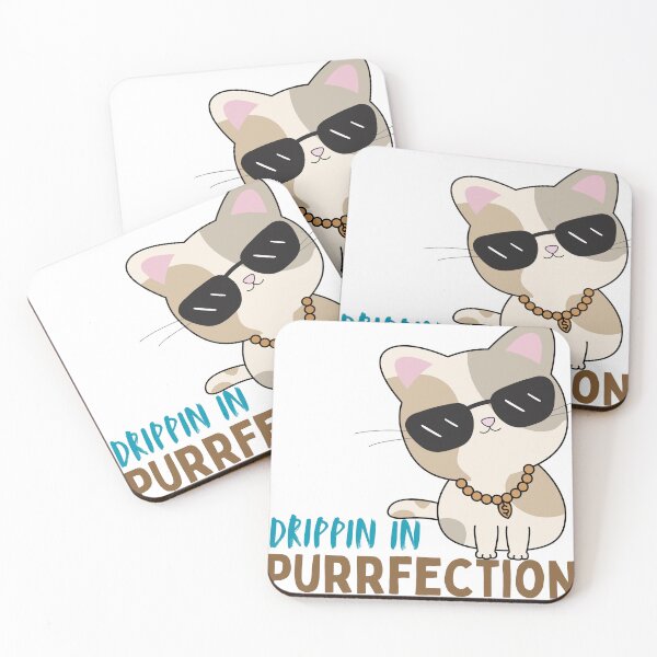 Item preview, Drippin in Purrfection – Funny Swag Cat T-Shirt, Cool Cat with Glasses and Gold Chain, Hip Hop Cat Graphic Tee, yasirhamiddesigns designed and sold by YasirHamidDesigns .