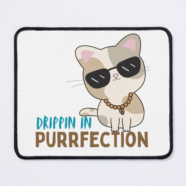 Item preview, Drippin in Purrfection – Funny Swag Cat T-Shirt, Cool Cat with Glasses and Gold Chain, Hip Hop Cat Graphic Tee, yasirhamiddesigns designed and sold by YasirHamidDesigns .