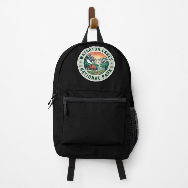 Item preview, Waterton Lakes National Park  | Cabin, Mountains & Scenic Valley Emblem designed and sold by VividOrganica.