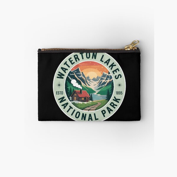 Item preview, Waterton Lakes National Park  | Cabin, Mountains & Scenic Valley Emblem designed and sold by VividOrganica.