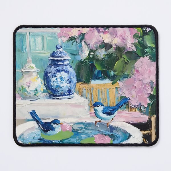 Item preview, Bluebird and hydrangea garden bath designed and sold by SophieClimaArt.