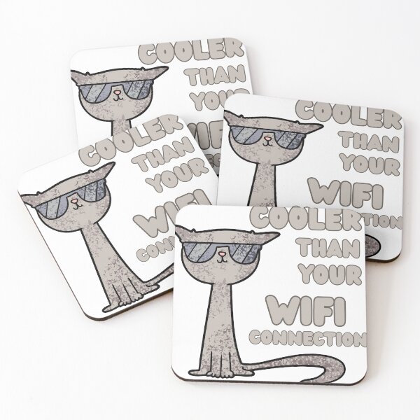 Item preview, Cooler Than Your WiFi Connection Funny Cat T-Shirt | Cool Cat with Glasses Meme Tee designed and sold by YasirHamidDesigns .
