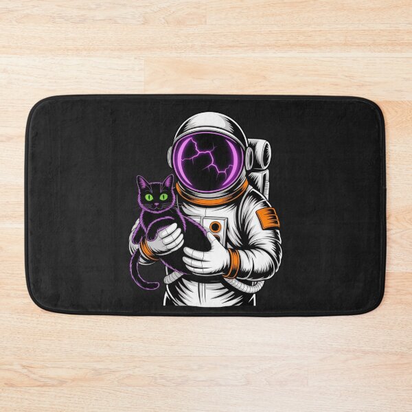 Item preview, Astronaut with Black Cat – Halloween Neon Space Design designed and sold by ColorSplash123.