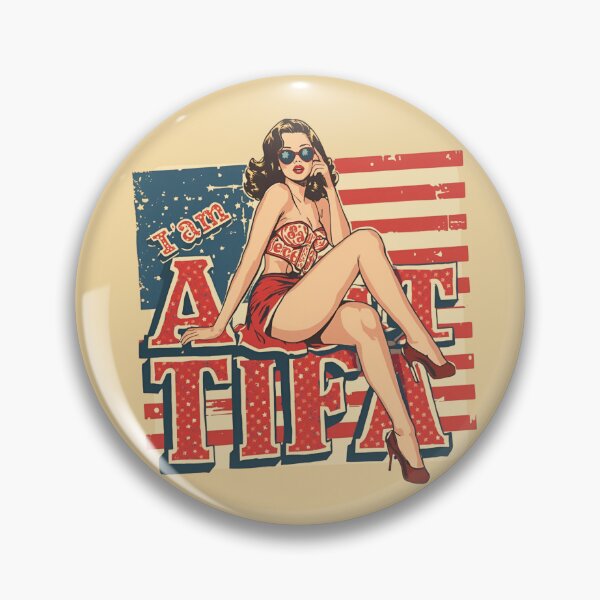 Item preview, I Am Aunt Tifa Patriotic Pin-Up Girl American Flag Retro Style designed and sold by Lunaria Arts.