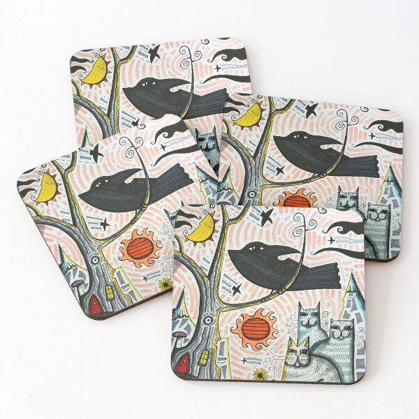 Item preview, Corvid and Cats Under the Sun and Moon  dk2025sept19a designed and sold by ArtistDavidKing.