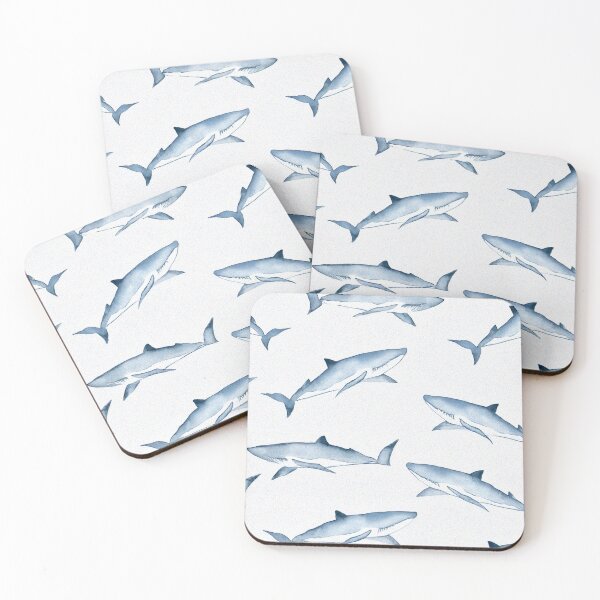 Item preview, Watercolor Sharks Seamless Pattern designed and sold by SassyArtistry.
