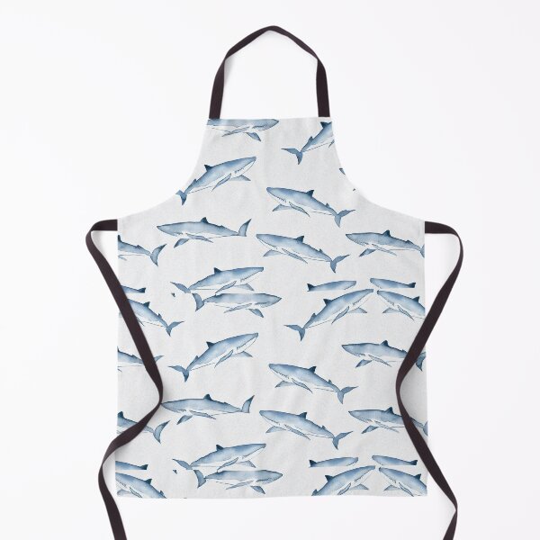 Item preview, Watercolor Sharks Seamless Pattern designed and sold by SassyArtistry.
