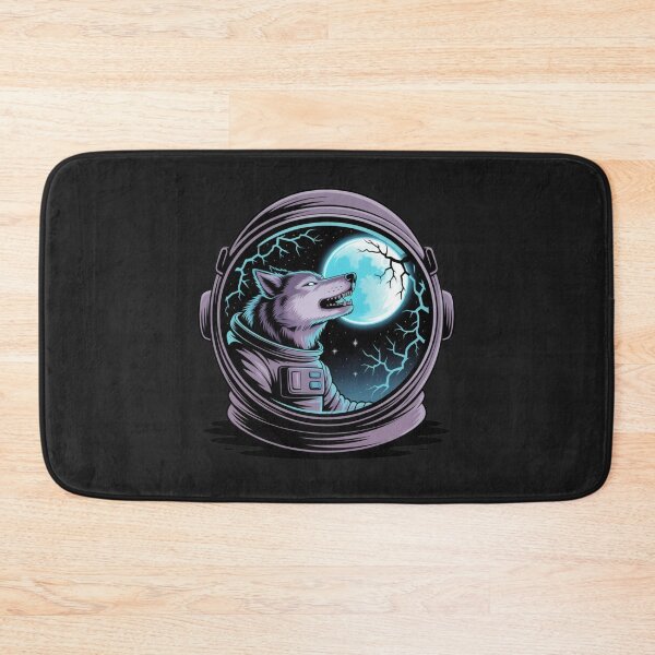 Item preview, Astronaut with Wolf – Halloween Neon Moon Space Design designed and sold by ColorSplash123.