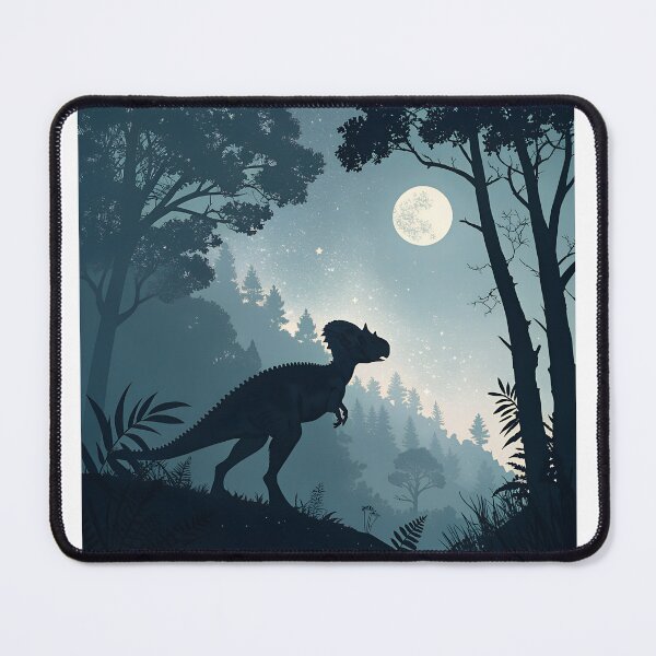 Item preview, Pachycephalosaurus Silhouette in Moonlit Forest | Dark Aesthetic Dino Design designed and sold by VividOrganica.