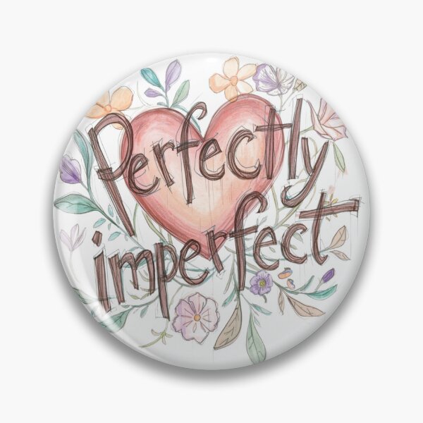 Item preview, Perfectly Imperfect Quote | Self Love Inspirational Floral Heart Design designed and sold by WovennDesigns.