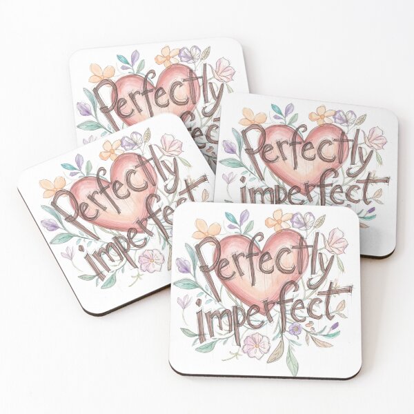 Item preview, Perfectly Imperfect Quote | Self Love Inspirational Floral Heart Design designed and sold by WovennDesigns.