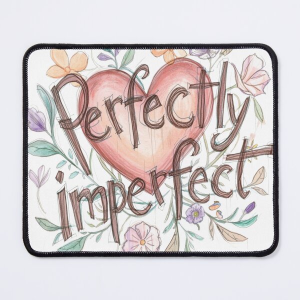 Item preview, Perfectly Imperfect Quote | Self Love Inspirational Floral Heart Design designed and sold by WovennDesigns.