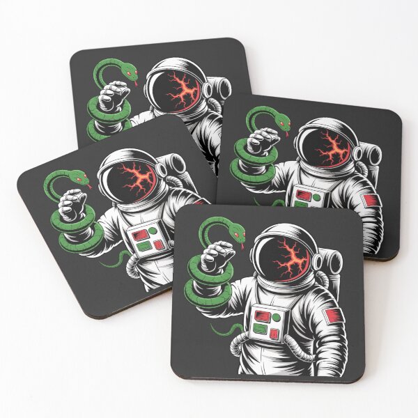 Item preview, Astronaut with Snake – Halloween Neon Space Design designed and sold by ColorSplash123.