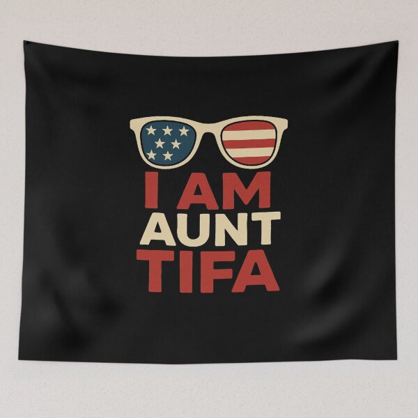 Item preview, I Am Aunt Tifa Patriotic Sunglasses American Flag Stars Stripes designed and sold by Lunaria Arts.