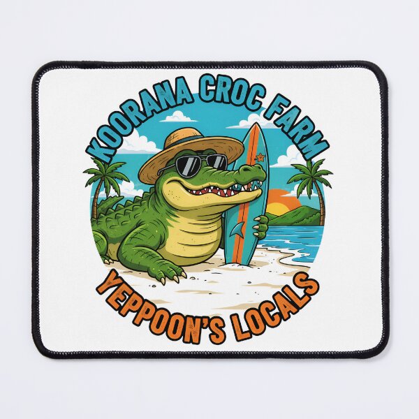 Item preview, Koorana Croc Farm yeppoon – Surfing Crocodile Beach Design designed and sold by Imaginationbeyond.