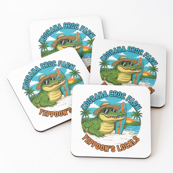 Item preview, Koorana Croc Farm yeppoon – Surfing Crocodile Beach Design designed and sold by Imaginationbeyond.