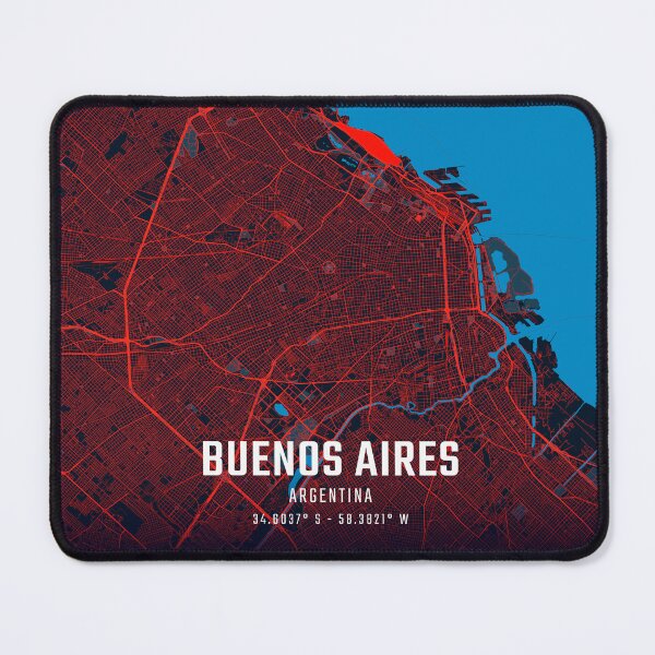 Item preview, Buenos Aires Red & Blue Minimalist Map designed and sold by HomeLivingCo.