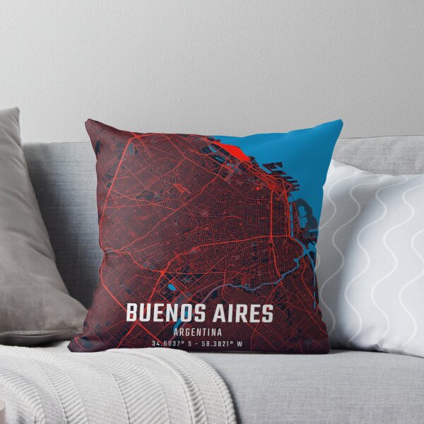 Item preview, Buenos Aires Red & Blue Minimalist Map designed and sold by HomeLivingCo.