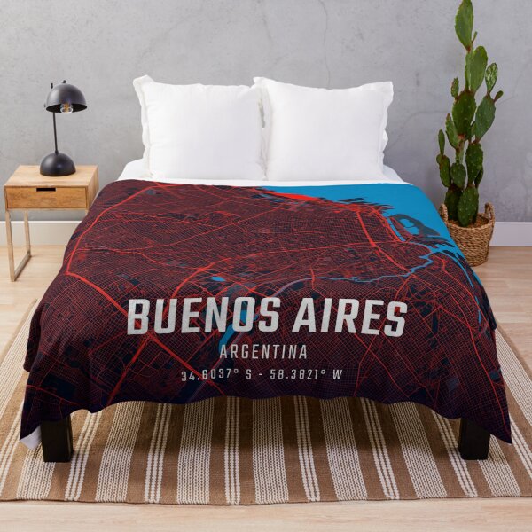 Item preview, Buenos Aires Red & Blue Minimalist Map designed and sold by HomeLivingCo.