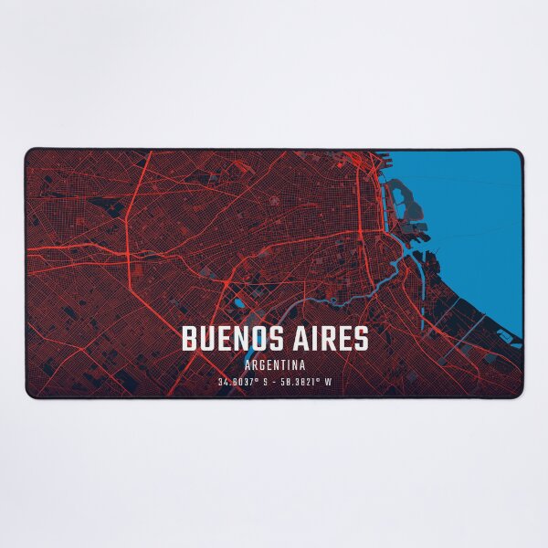 Item preview, Buenos Aires Red & Blue Minimalist Map designed and sold by HomeLivingCo.
